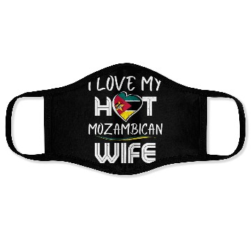 Discover Funny I Love My Hot Mozambican Wife Husband Face Masks