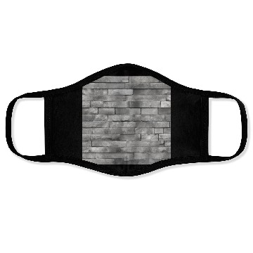 Discover Gray Stone Brick Wall Pattern Face Masks