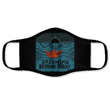Discover Dreaming Beyond Today Face Masks - Red Paper Boat Journey