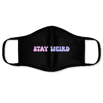 Discover Stay Weird Groovy Retro Straight Face Masks