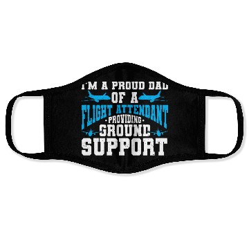 Discover Flight Attendant Dad Airplane Flight Attendant Face Masks