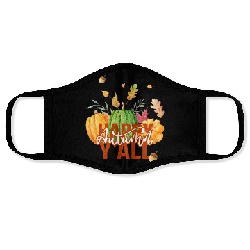Discover Happy autumn y'all Face Masks