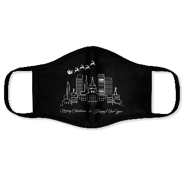 Discover Merry Christmas Happy New Year Washington DC Face Masks