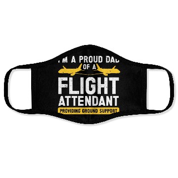 Discover Flight Attendant Dad Airplane Flight Attendant Face Masks