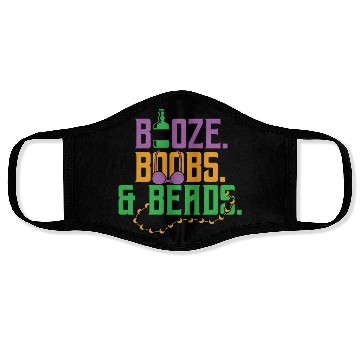 Discover Booze Boobs & Beads Mardi Gras Face Masks