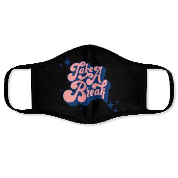 Discover Pink Blue Typography Face Masks