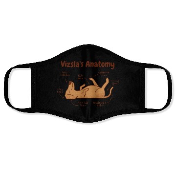 Discover Vizsla dog animal funny anatomy Face Masks