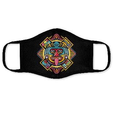 Discover Colorful Aztec Illustration: Ethnic Ornament Face Masks