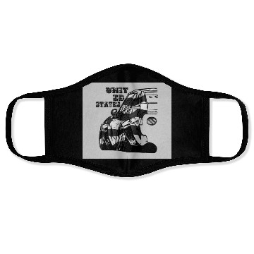 Discover usa auto hellgrau 1 Face Masks