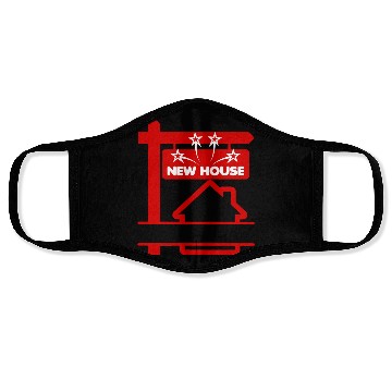 Discover Red real estate agent new house Face Masks