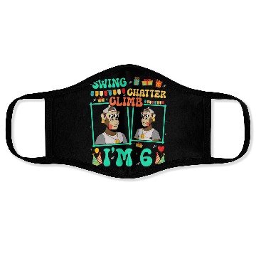 Discover Swing Chatter Climb I'm 6 Monkey Lover Kid 6th Face Masks