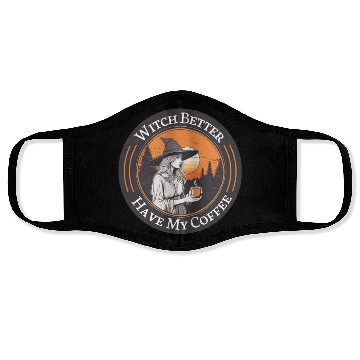 Discover witch drink coffee in sunset Face Masks