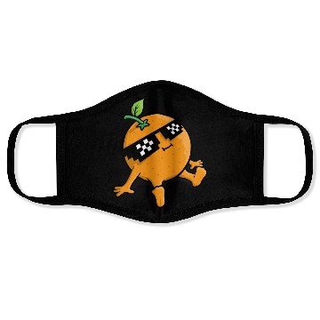Discover Cool Relaxing Orange Fruit Pixel Sunglasses Face Face Masks