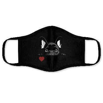 Discover I Love My Mom - Black French Bulldog Face Masks