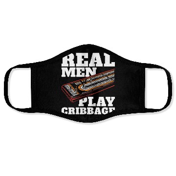 Discover Cribbage Real Men Play Cribbage Loves Board Game Face Masks