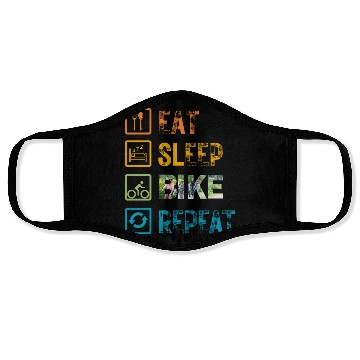 Discover Eat Sleep Bike Repeat Face Masks