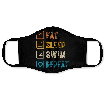 Discover Eat Sleep Swim Repeat Face Masks