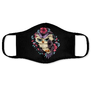 Discover Wise bird gift flowers blossoms sweet owl Face Masks