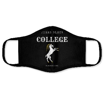 Discover Texas Stallions Black College (Alpha Edition) Face Masks