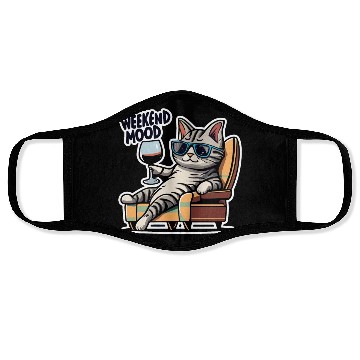 Discover Weekend Mood Cat Chill Face Masks