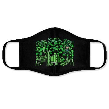Discover Saint Patrick's Day San Francisco California Face Masks
