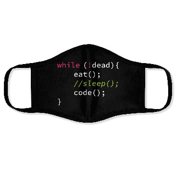 Discover Funny Coding Computer Science Programmer Eat Sleep Face Masks
