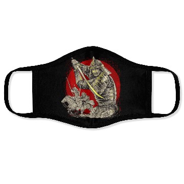 Discover Samurai Silhouette: Duel Under the Crimson Moon Face Masks
