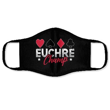 Discover Euchre Champ Playing Cards Pinochle Board Game Face Masks