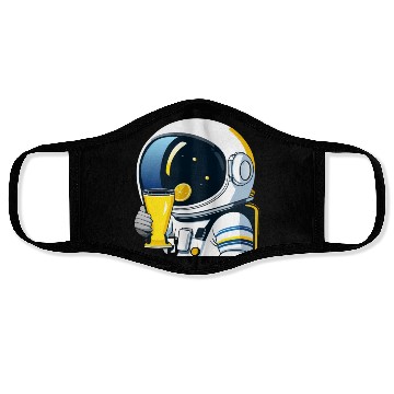 Discover astronaut drinks lemon tea Face Masks