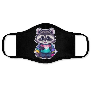Discover Kawai Happy Raccoon Face Masks
