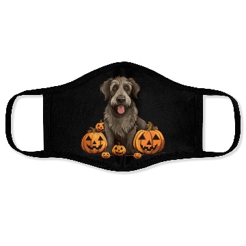 Discover Irish Wolfhound Dog Pumpkin Lazy Halloween Party Face Masks
