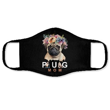 Discover Pug Mom pet design Face Masks