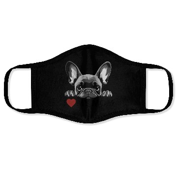 Discover I Love My Mom - Gray French Bulldog Face Masks