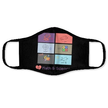 Discover I love math and science Face Masks