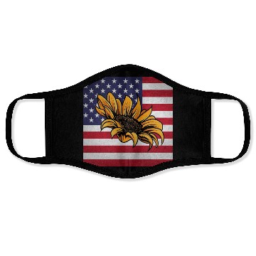 Discover Sunflower Gardening Us Flag Face Masks