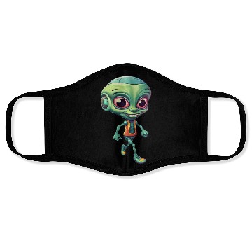 Discover Funny Green Alien: Humorous Space Design Face Masks
