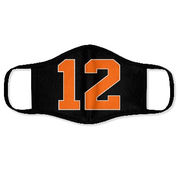 Discover Number 12 Sports Orange Face Masks