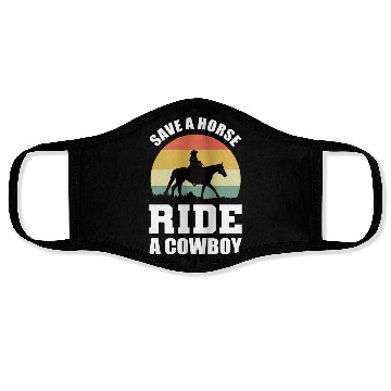 Discover Ride a Cowboy Equestrian Gift Face Masks