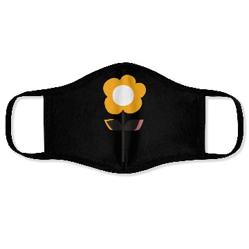 Discover Retro Flower Yellow Face Masks