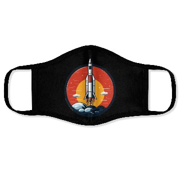 Discover Nostalgic Rocket Emblem Gift Timeless Classic Face Masks