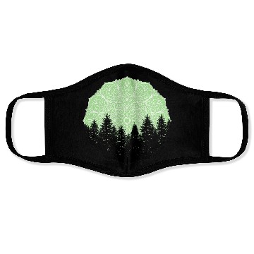 Discover Green Forest Mandala Pacific Northwest Face Masks