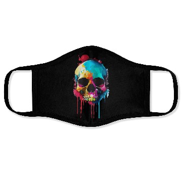 Discover Psychedelic skull meltdown Face Masks