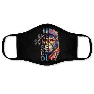 Discover monkey wearing glasses and hat, be awesome be cool Face Masks