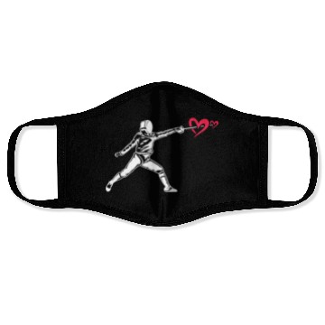 Discover Fencing Fencer Heart Face Masks