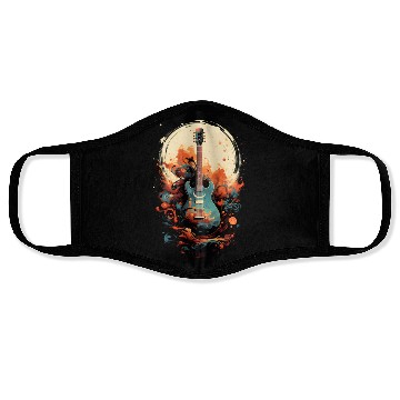 Discover Guitar Moon Color Face Masks