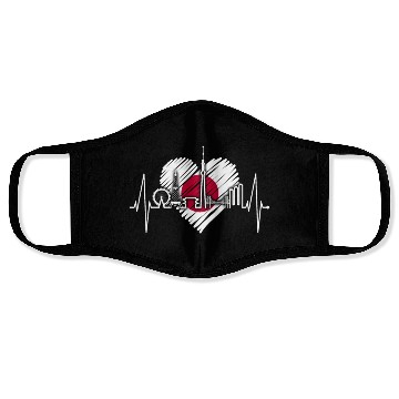 Discover Tokyo Skyline Heartbeat Japanese Flag Love Tokyo Face Masks
