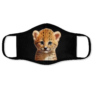 Discover Baby cheetah portrait Face Masks