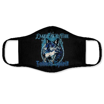 Discover Embrace The Fabled Spirit Wolf Blue Face Masks