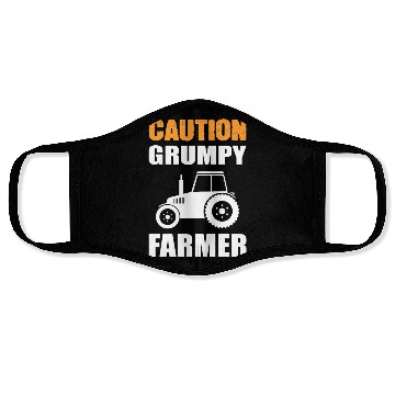 Discover Caution Grumpy Farmer Face Masks