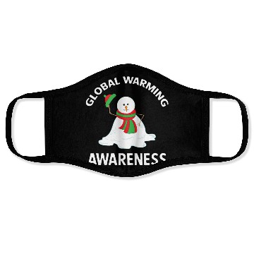 Discover Snowman Global Warming Awareness Collection Face Masks